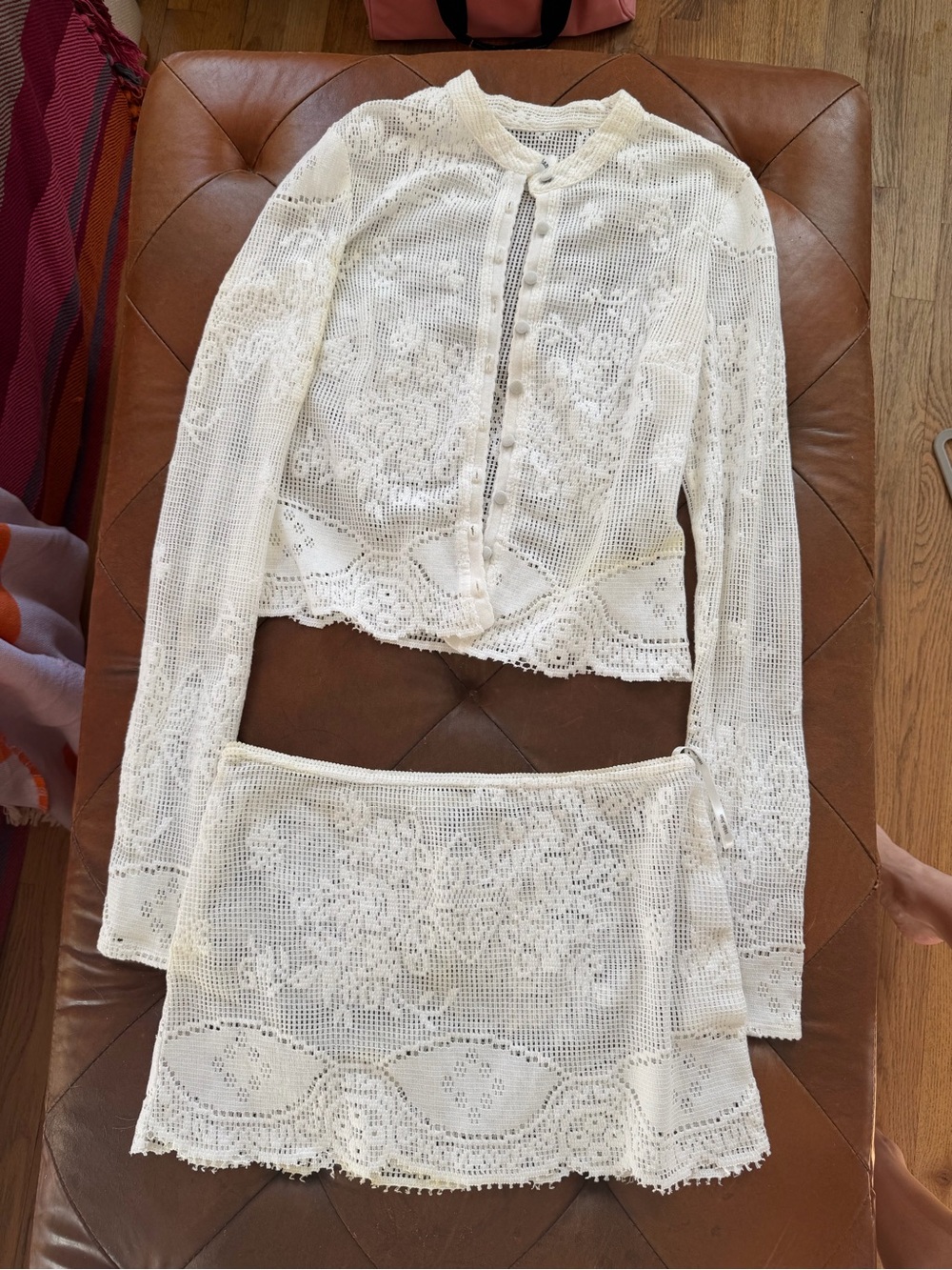 With Jean Women's Crochet Lace Skirt - White